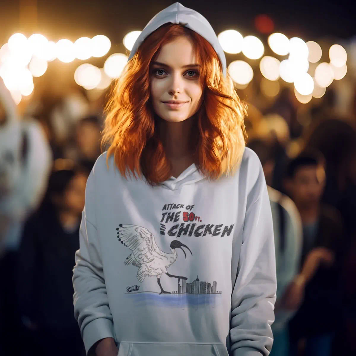 Attack of the 50ft Bin Chicken Hoodie