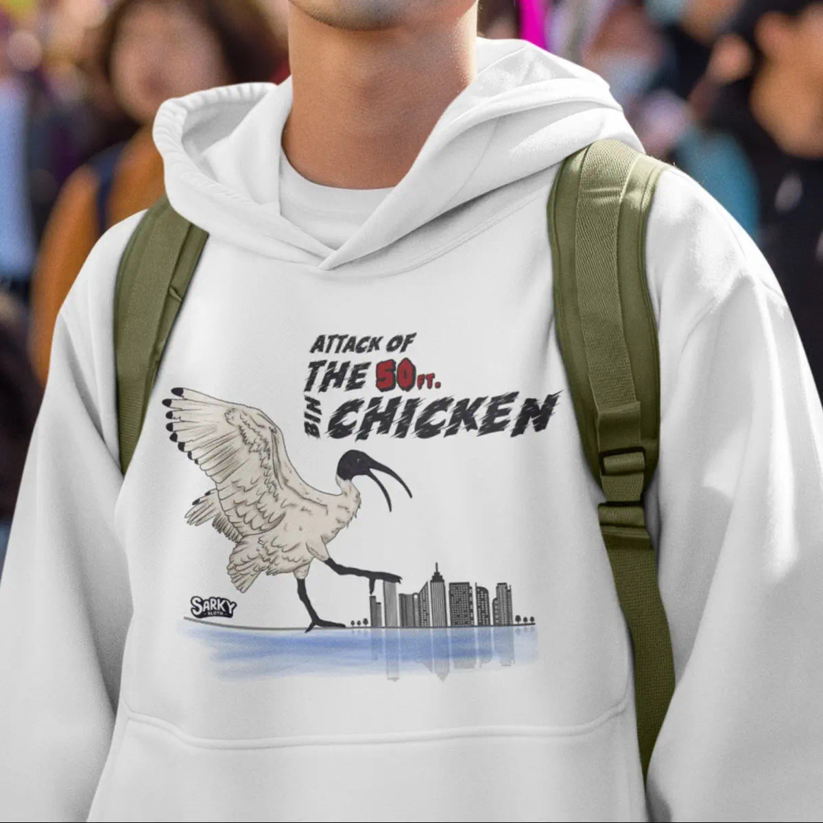 Attack of the 50ft Bin Chicken Hoodie