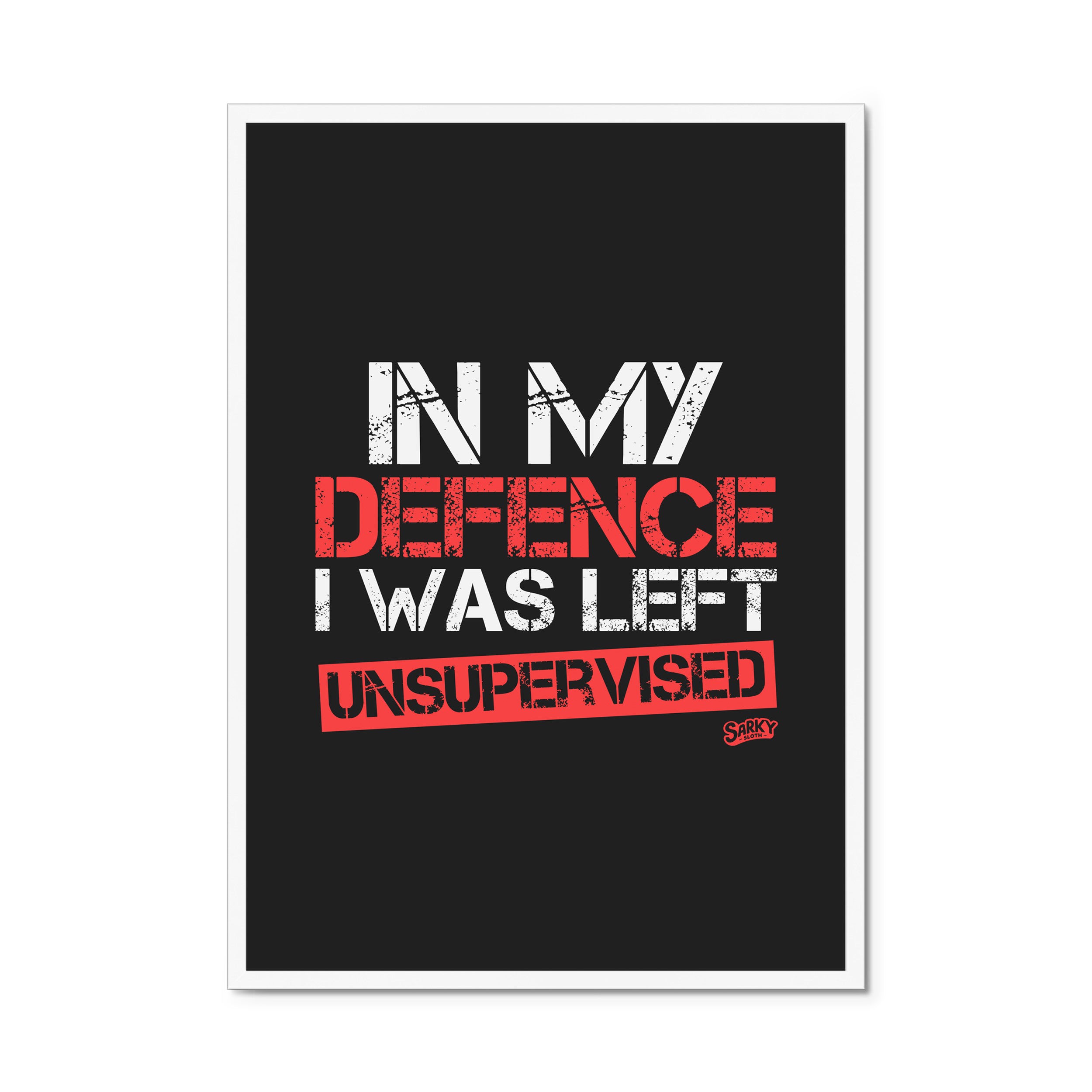 sarky sloth, witty wall art, funny posters for room, funny bathroom artwork, funny animal canvas art, funny prints for wall