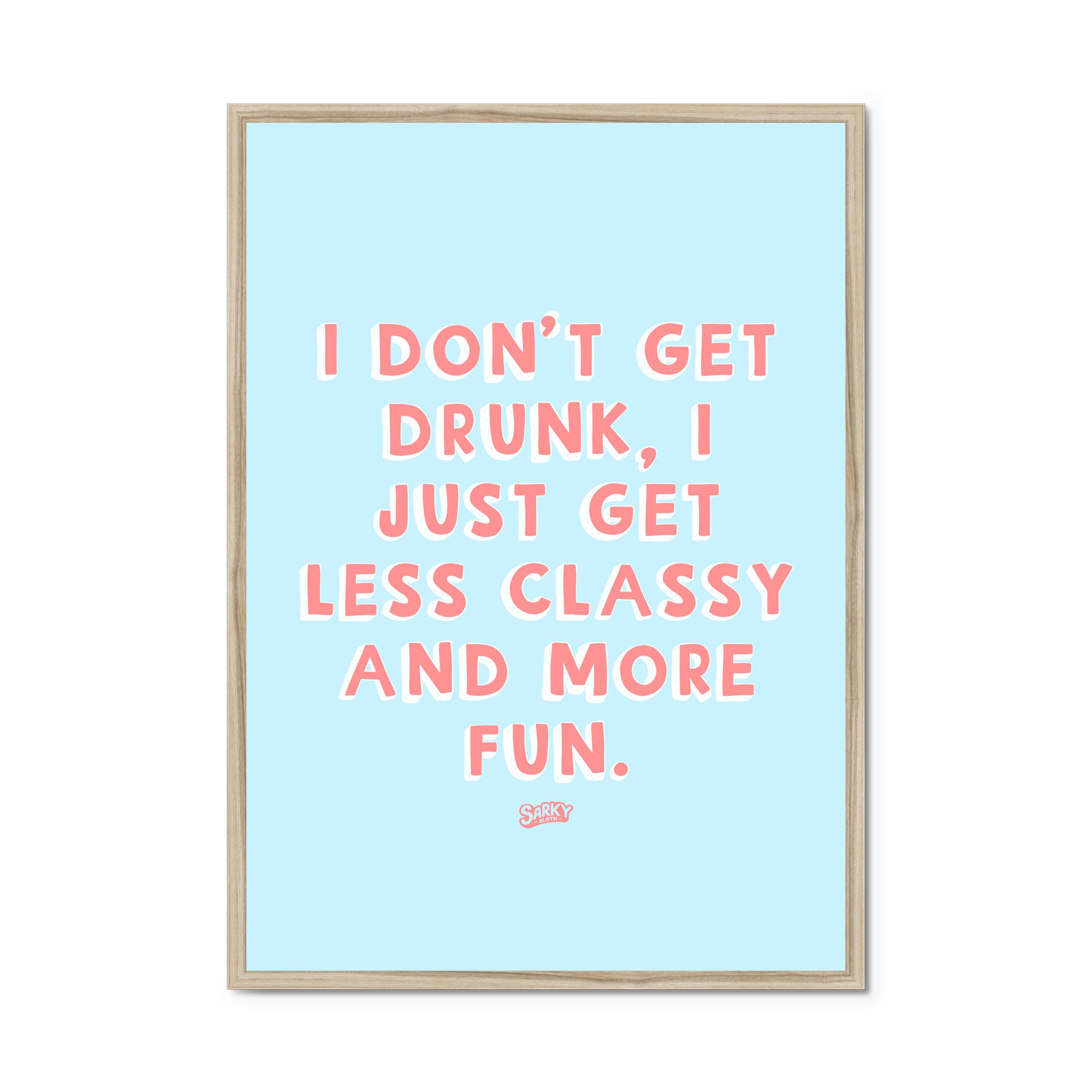 sarky sloth, funny canvas prints, quirky bathroom art, funny canvas wall art, funny framed pictures, funny kitchen posters