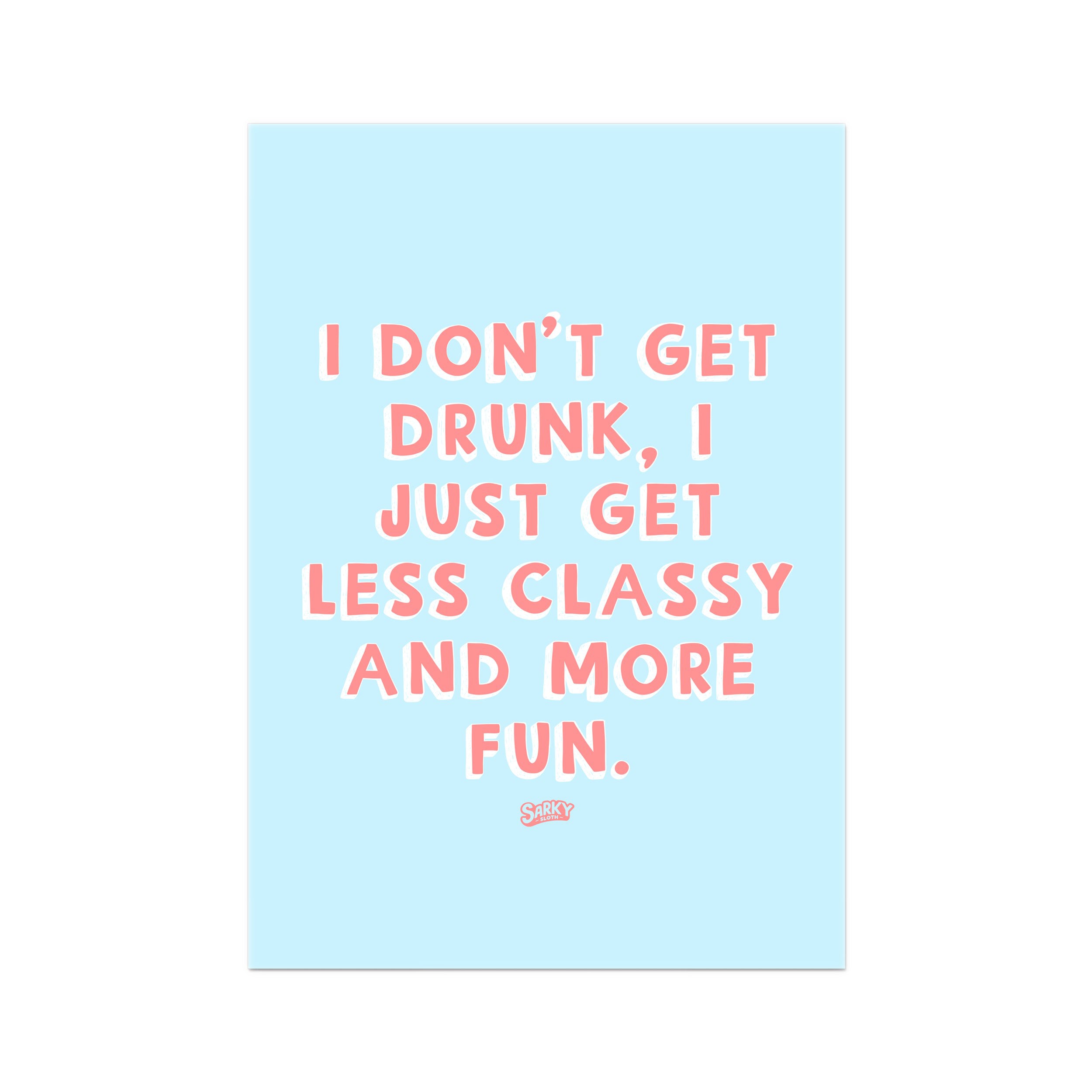 sarky sloth, witty wall art, funny posters for room, funny bathroom artwork, funny animal canvas art, funny prints for wall