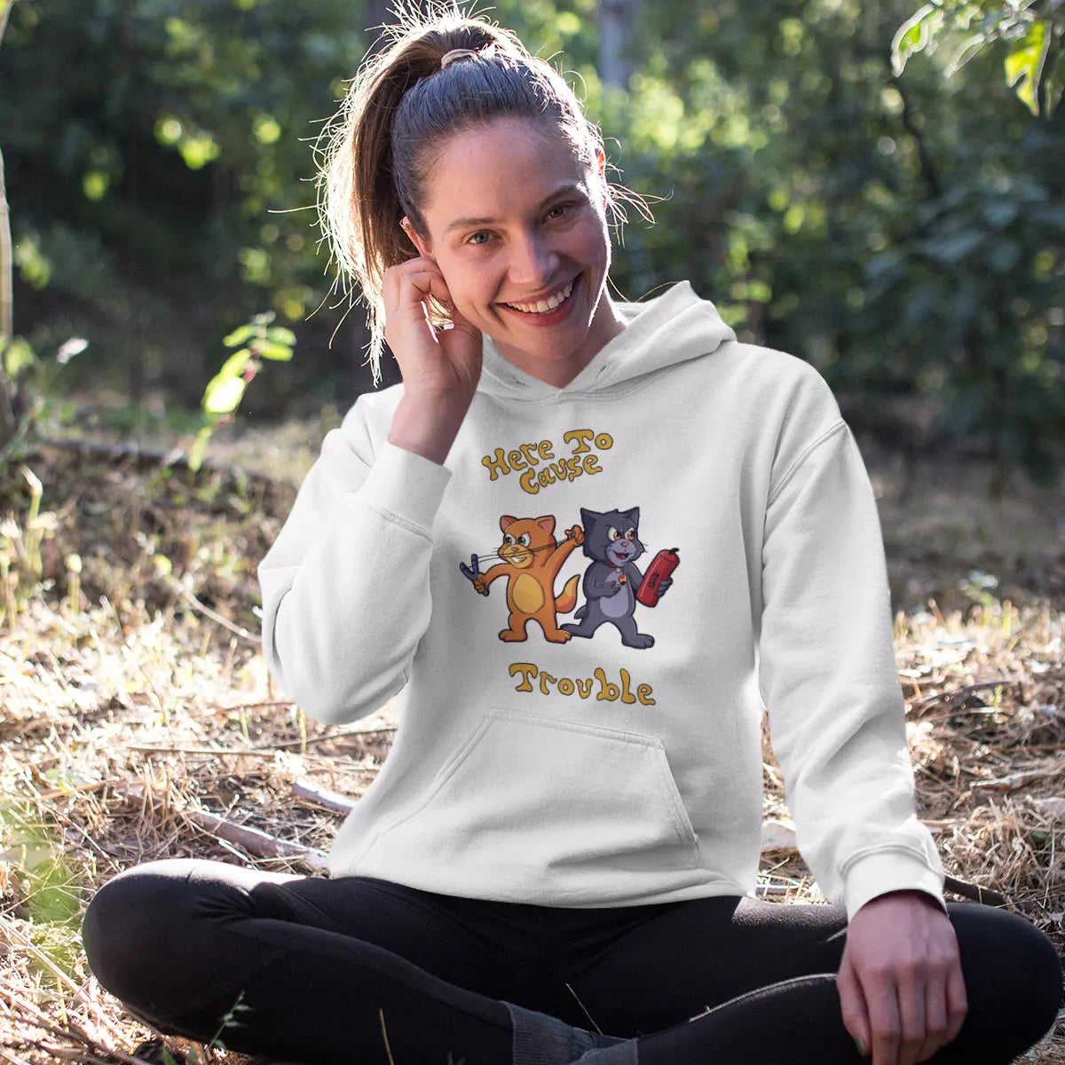 Here to Cause Trouble Hoodie