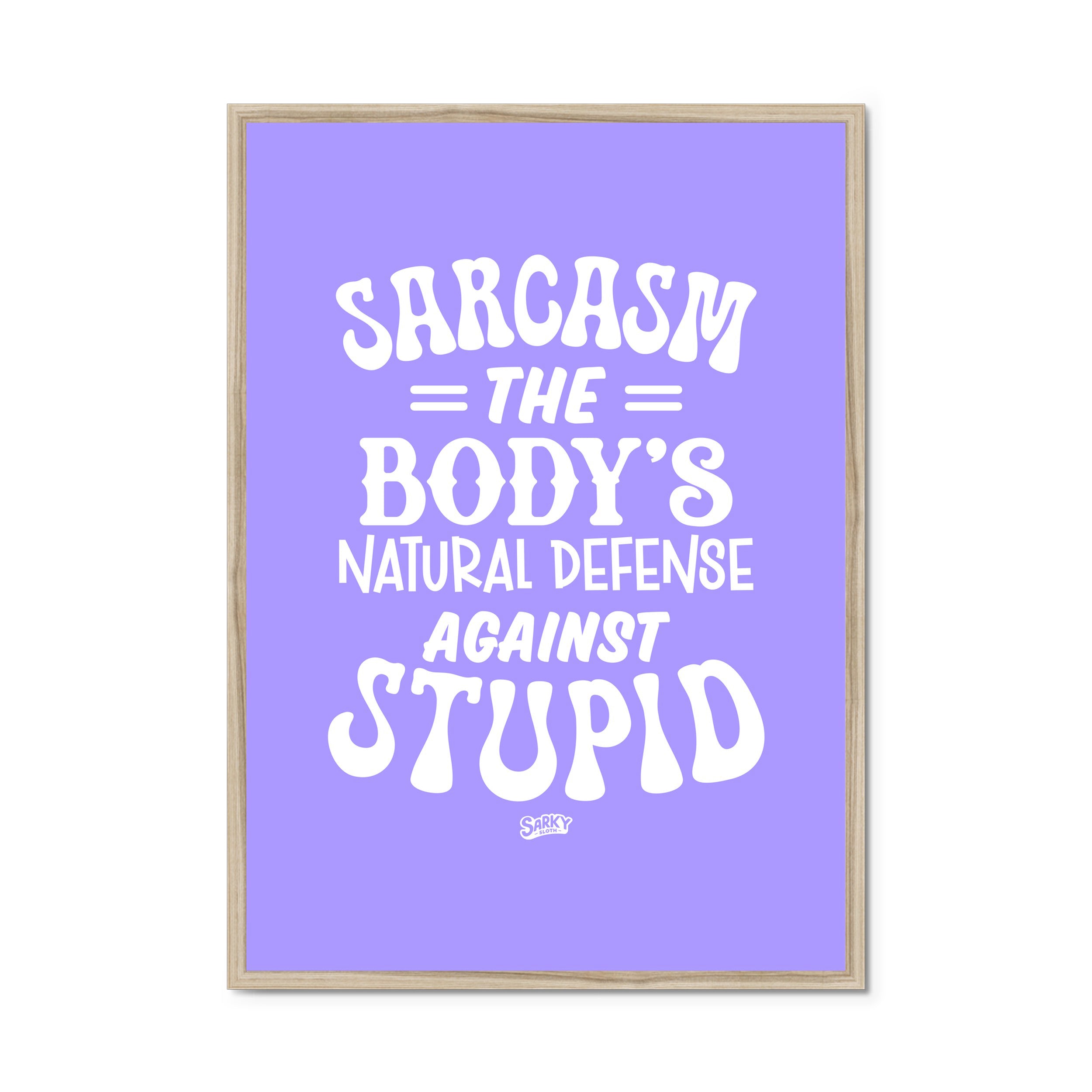 sarky sloth, funny kitchen prints, humorous art prints, funny prints for kitchen, kitchen prints funny, fun wall prints