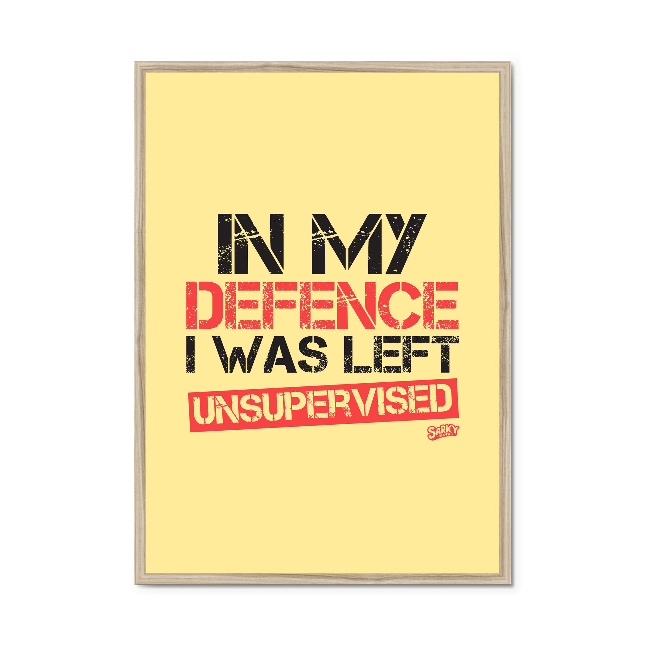 sarky sloth, comical wall art, funny canvas pictures, funny framed prints, funny pictures for wall, funny quote poster